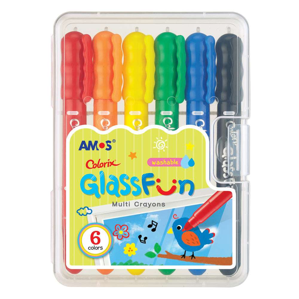 Amos Colorix Glass Fun Multi Crayons Pack Of 6